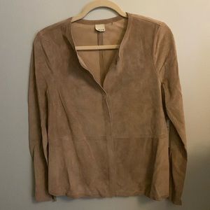 Ecru 100% leather tan shirt or jacket
